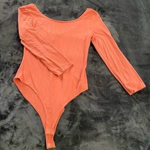 Coral Forever 21 Long Sleeve Bodysuit (size medium)